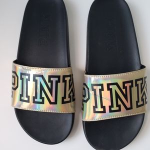 Victoria's Secret PINK Iridescent Slide Sandals M